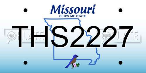 THS2227 Missouri License Plate
