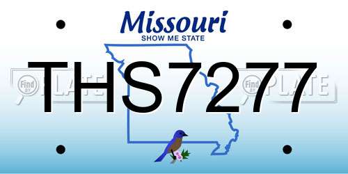 THS7277 Missouri License Plate