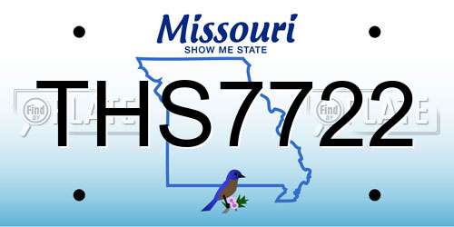 THS7722 Missouri License Plate