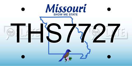 THS7727 Missouri License Plate