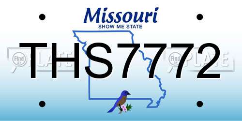 THS7772 Missouri License Plate