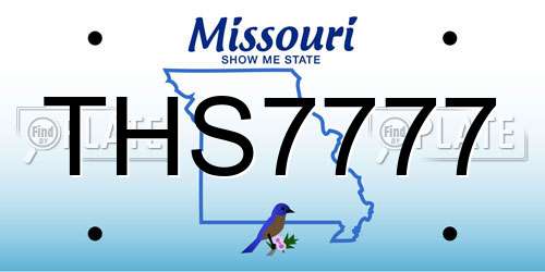THS7777 Missouri License Plate