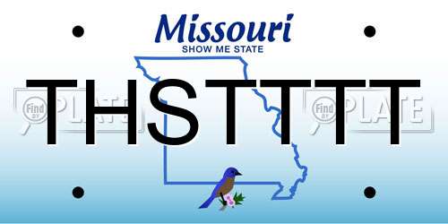 THSTTTT Missouri License Plate