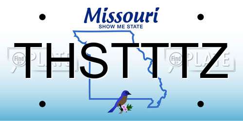 THSTTTZ Missouri License Plate