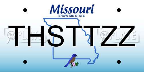 THSTTZZ Missouri License Plate