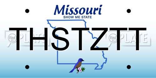 THSTZTT Missouri License Plate