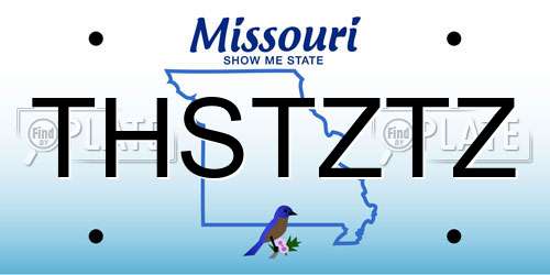 THSTZTZ Missouri License Plate