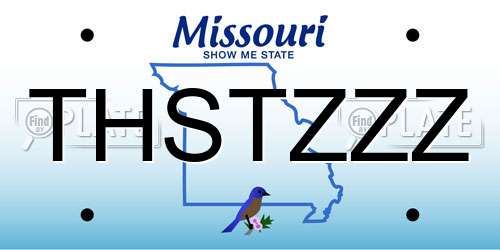 THSTZZZ Missouri License Plate