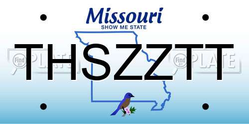 THSZZTT Missouri License Plate