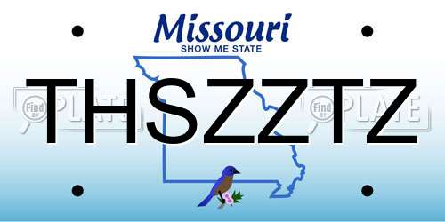 THSZZTZ Missouri License Plate