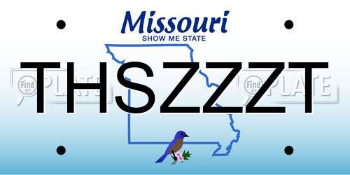 THSZZZT Missouri License Plate