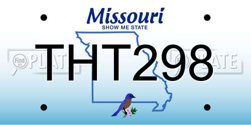 THT298 Missouri License Plate