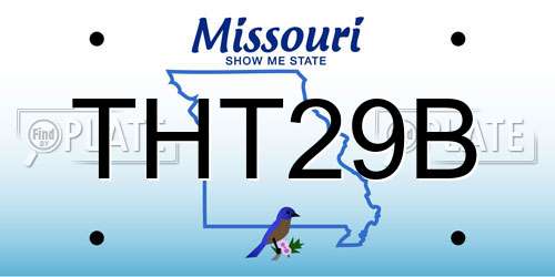 THT29B Missouri License Plate