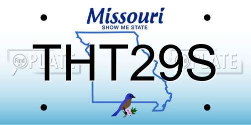 THT29S Missouri License Plate