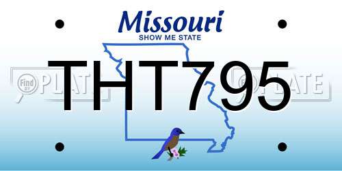 THT795 Missouri License Plate