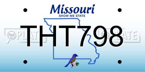 THT798 Missouri License Plate