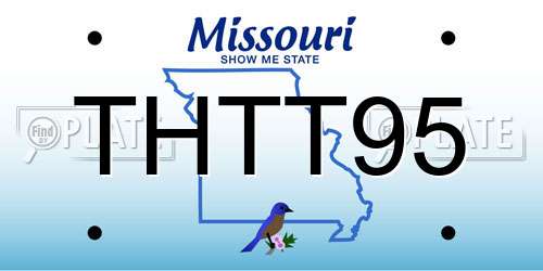 THTT95 Missouri License Plate