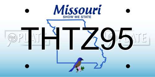 THTZ95 Missouri License Plate