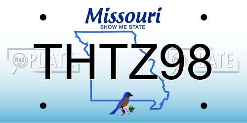 THTZ98 Missouri License Plate