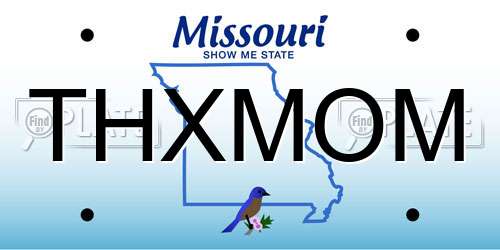 THXMOM Missouri License Plate