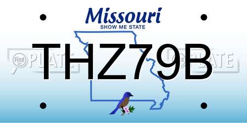 THZ79B Missouri License Plate