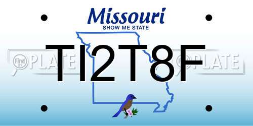 TI2T8F Missouri License Plate
