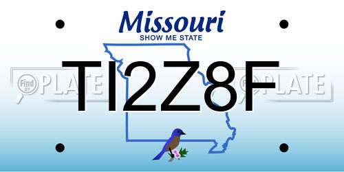 TI2Z8F Missouri License Plate