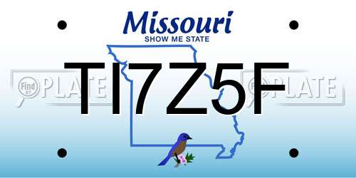 TI7Z5F Missouri License Plate