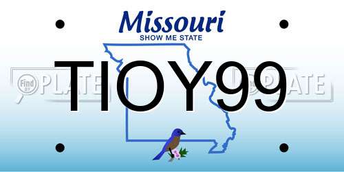 TIOY99 Missouri License Plate
