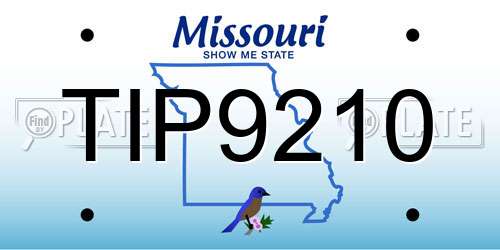 TIP9210 Missouri License Plate