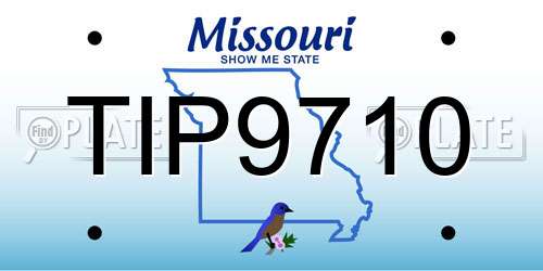 TIP9710 Missouri License Plate