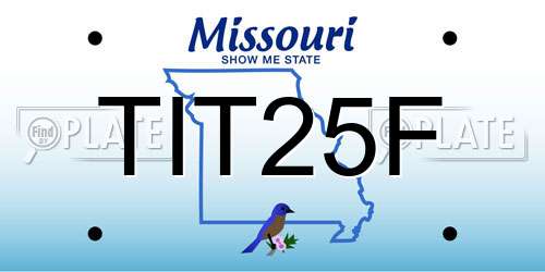 TIT25F Missouri License Plate