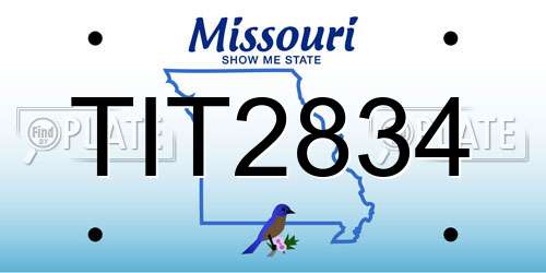 TIT2834 Missouri License Plate