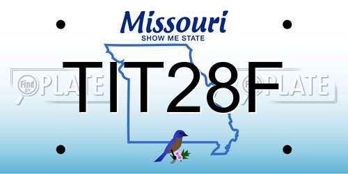 TIT28F Missouri License Plate