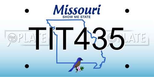TIT435 Missouri License Plate