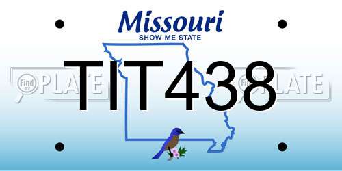 TIT438 Missouri License Plate