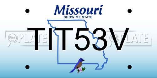 TIT53V Missouri License Plate