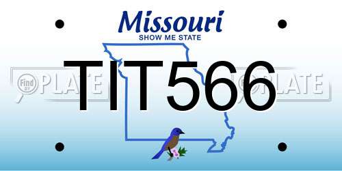 TIT566 Missouri License Plate
