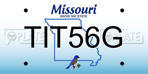 TIT56G Missouri License Plate