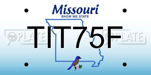TIT75F Missouri License Plate