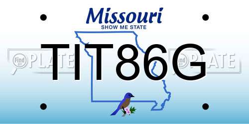 TIT86G Missouri License Plate