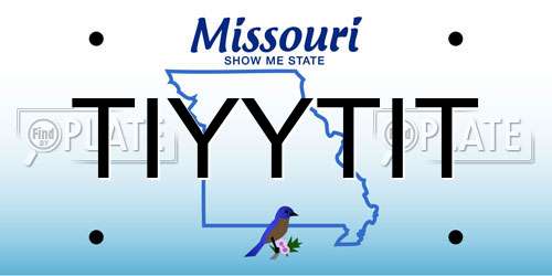 TIYYTIT Missouri License Plate