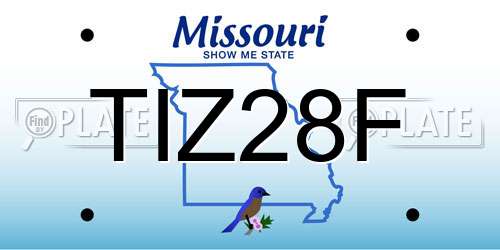 TIZ28F Missouri License Plate