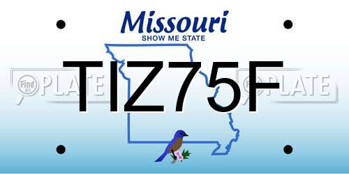TIZ75F Missouri License Plate