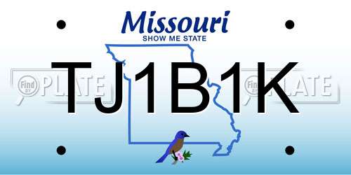TJ1B1K Missouri License Plate
