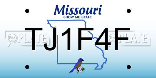 TJ1F4F Missouri License Plate