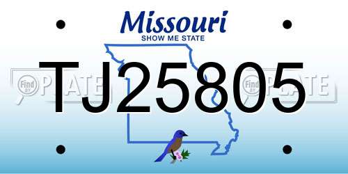 TJ25805 Missouri License Plate