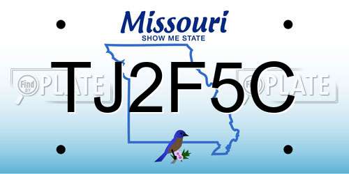 TJ2F5C Missouri License Plate