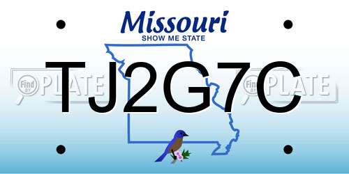 TJ2G7C Missouri License Plate