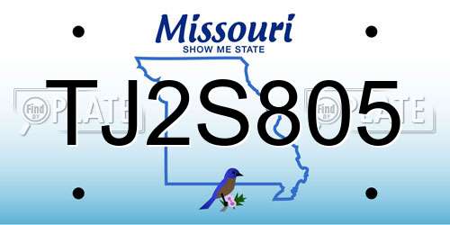 TJ2S805 Missouri License Plate